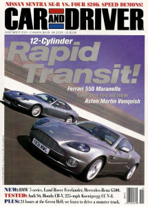 CAR & DRIVER 2001 NOV - GRAVE DIG,KOENIGSEGG,RENNTech